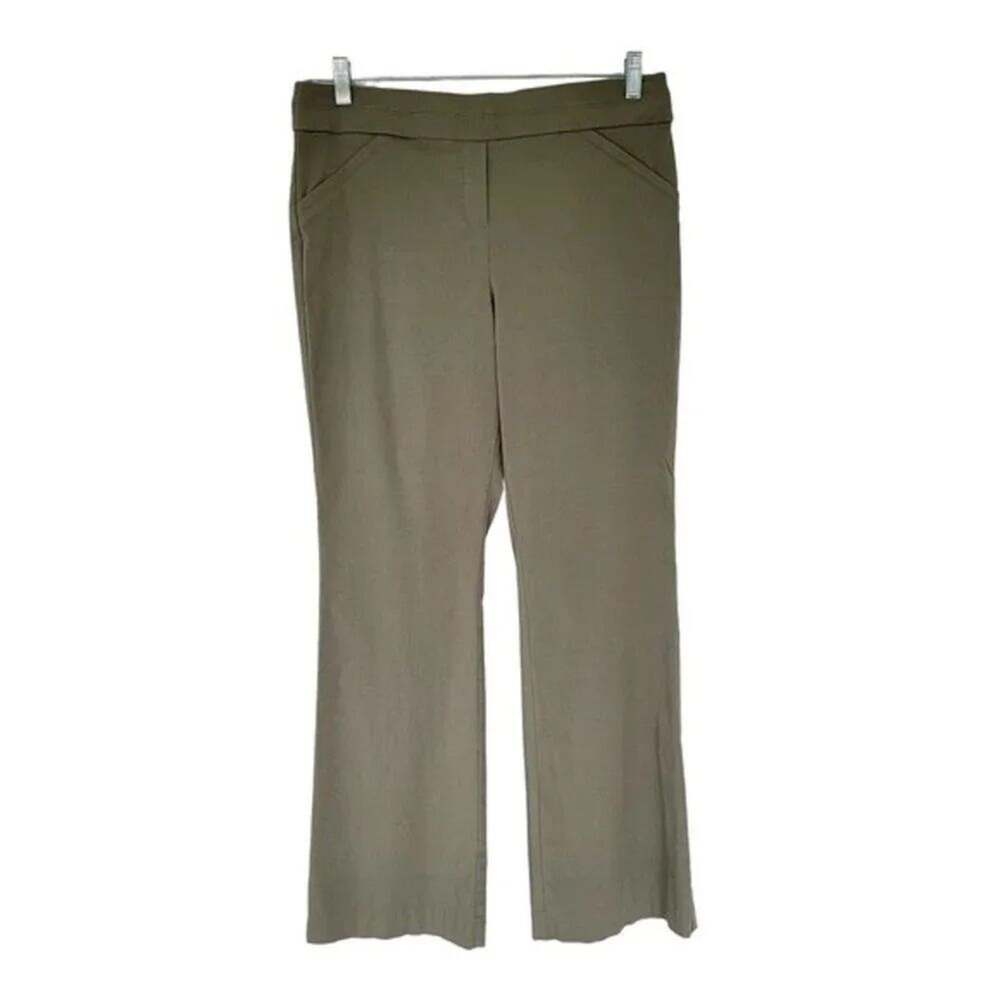 Briggs New York Pull On Dress Pants Womens Size 12 Tan Straight Leg Stretch